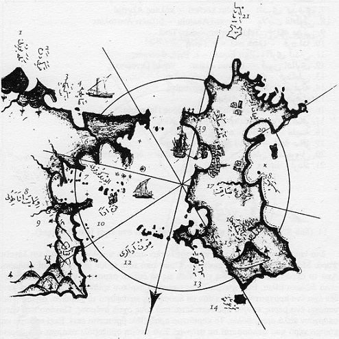 Map of Chios by the Ottoman cartographer Piri Reis