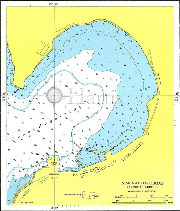 Antiparos Narrow- Paroikia Bay (Cyclades Islands) Nautical Chart