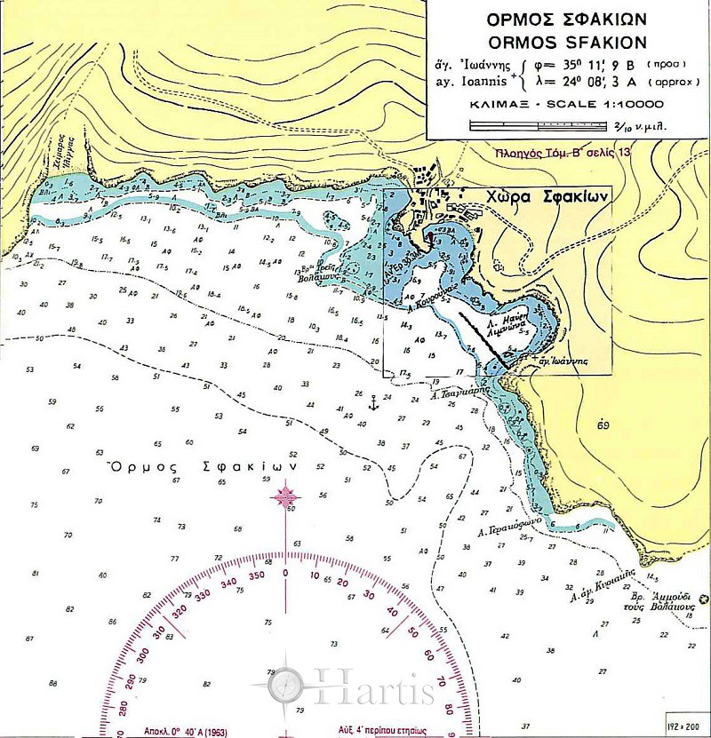 Bays and Harbours of Southern coasts of Kriti Island Nautical Chart