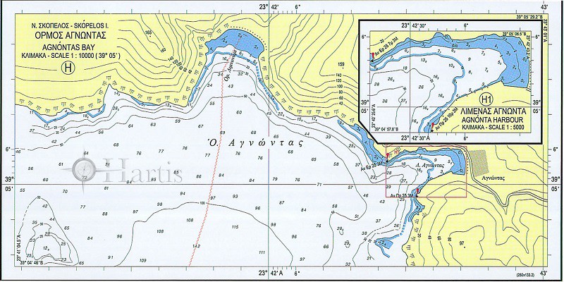 Bays and Harbours of North Sporades - Kymi Harbour Nautical Chart