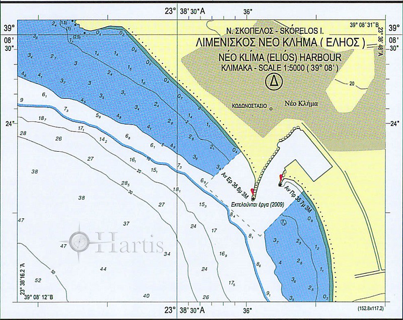 Bays and Harbours of North Sporades - Kymi Harbour Nautical Chart
